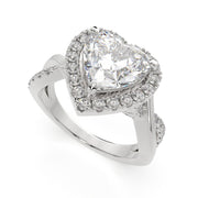 Celestina Heart Cut Halo Pave Split Shank Engagement Ring Setting - Nivetta
